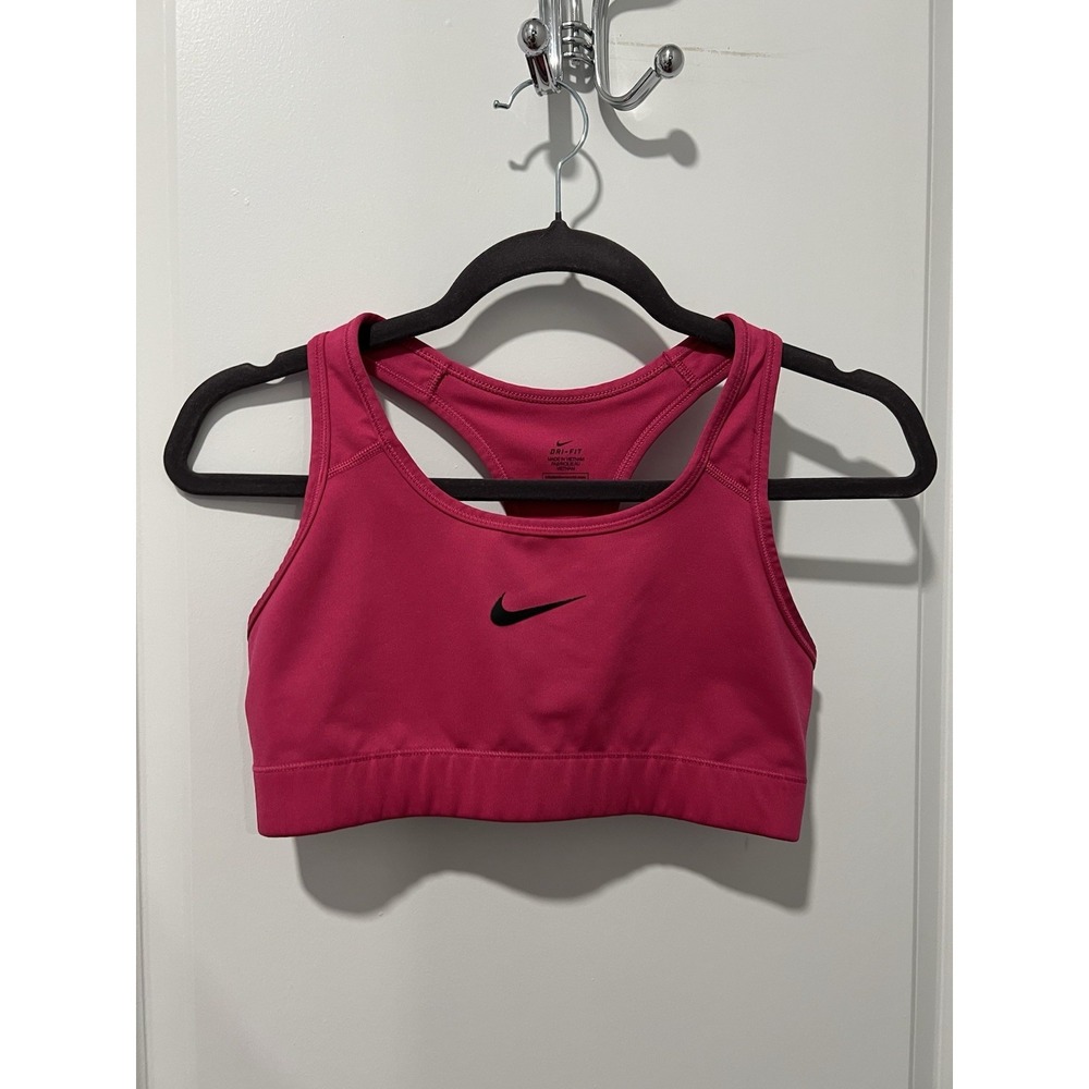 ✨ Nike Dri-Fit Sports Bra Pink Size Womens‎ Classic White Athletic Size Medium
